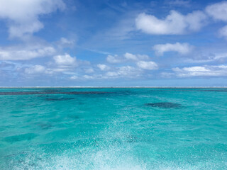 beach with blue sky and clouds, Cook Islands