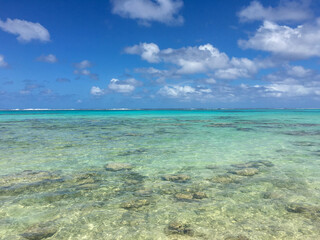 beach with blue sky, Cook Islands