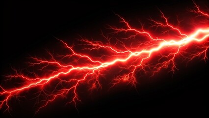 Isolated red lightning light effect on black background, dynamic, isolated, mysterious, creative, medium shot, striking, glowing, impactful, atmospheric, red, intensity, eerie