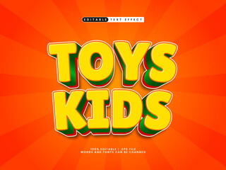 toys kids editable text effect in game and kids text style