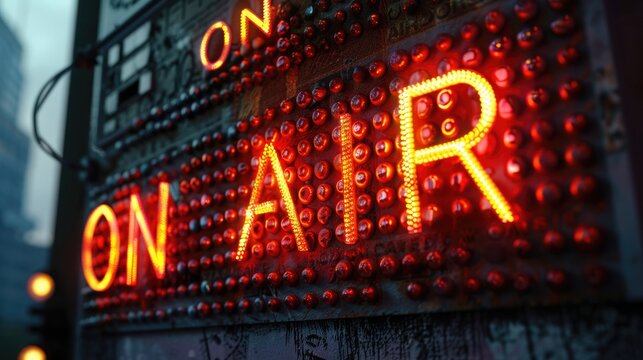 Text On air, live broadcast, delivering news, entertainment, events directly to viewers, capturing immediacy and excitement of live television with up to the minute coverage and dynamic programming