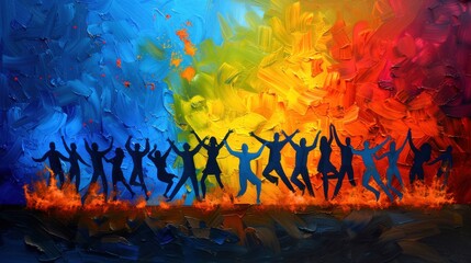 Obraz premium Vibrant Unity: A Celebration of Life and Diversity