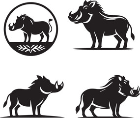 warthog silhouette, warthog icon, warthog vector, 