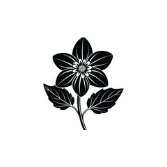 Trendy Modern Silhouette Vector of Caltha Palustris Flower