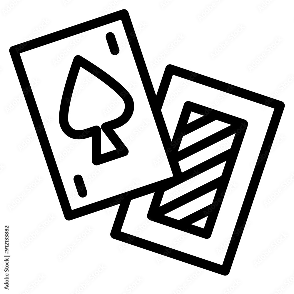 Sticker game card outline icon