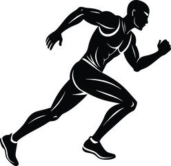 A man running silhouette vector design