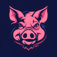 Obraz premium pig head illustration