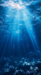 Obraz premium Blue sea underwater soft light Background