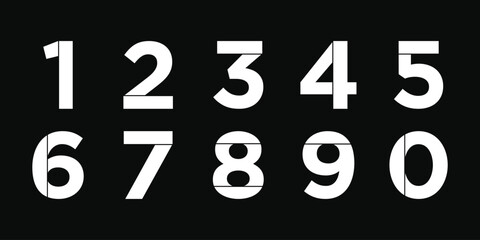 Set of creative number 1 to 0 logo designs, abstract number logo. Premium Vector