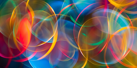 Naklejka premium Abstract Vibrant Colorful Light Swirls Creating Dynamic Motion Background
