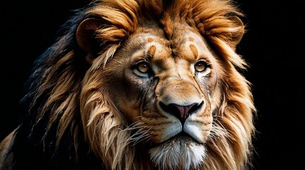 Naklejka premium Lion king isolated on black