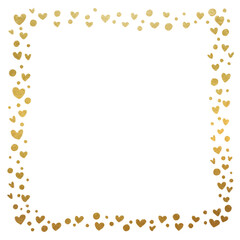 Golden Border With Hearts And Dots