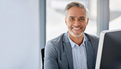 Smiling manager in the office.