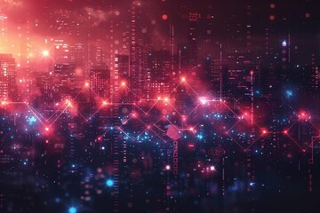 Abstract Medical Background Vector Art Featuring Complex Data Visualization in Urban Setting