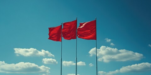 Three Red Flags Flying