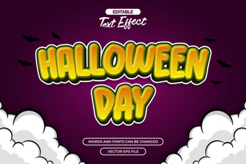 Halloween day editable text effect vector