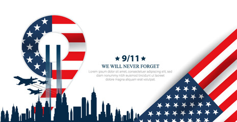 Patriot day USA. We will never forget. September 11
