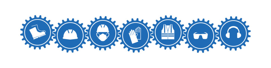 vector illustration of a set of safety work	
