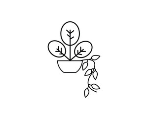Plant pot icon vector symbol design isolated illustration.