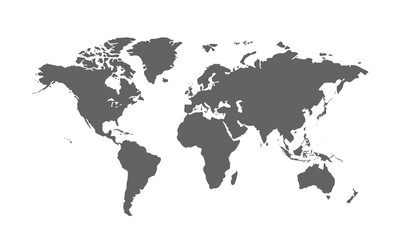 World map isolated on white background. for website layouts, background, education, precise, customizable, Travel worldwide, map silhouette backdrop, earth geography, political, reports.