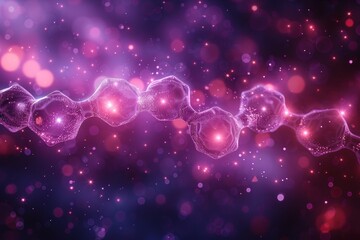 Abstract Medical Background Vector Art With Molecular Structure and Colorful Bokeh Effects