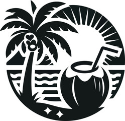 summer vacation silhouette vector.