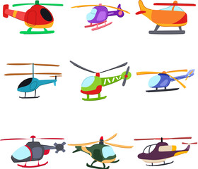 helicopter toy set cartoon. control remote, child plane, boy flying helicopter toy sign. isolated symbol vector illustration