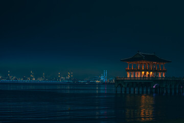 night view of pohang south korea 