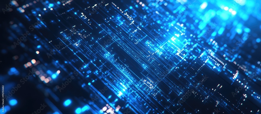 Poster abstract blue digital background showcasing technology and innovation concepts 3d rendering