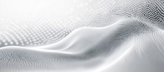 Abstract gray and white dot wave texture background representing light technology and big data concepts