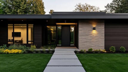 Timber siding with a bark-inspired pattern, creating a seamless blend between nature and modern architectural design