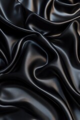 Obraz premium Black satin fabric close-up