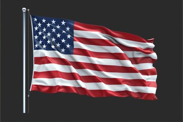 Fototapeta premium American flag waving in the wind, patriotic symbol of freedom and unity
