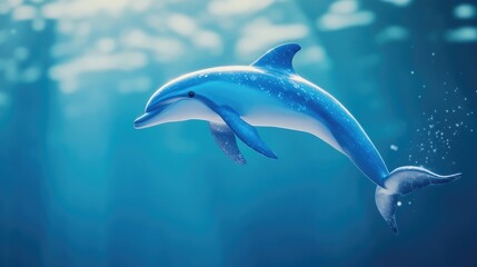 Obraz premium Dolphin swimming underwater