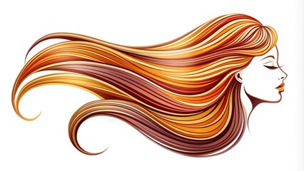 Abstract Hair Strand Swirl Logo  Generative AI