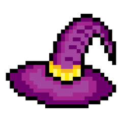 Witch hat in pixel art style