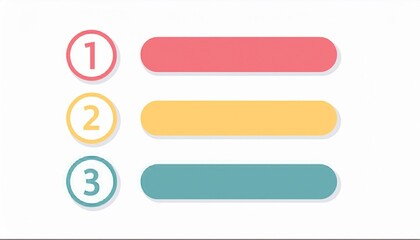 Fototapeta premium 1，2，3, 箇条書き, ランキング