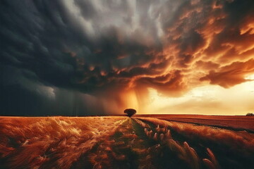 sunset in the mountains