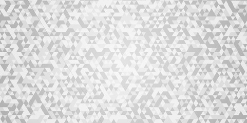 Vector geometric seamless technology gray and white diamond triangle background. Abstract digital grid light pattern white Polygon Mosaic triangle business and corporate background.