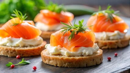 A Delectable Canap?: Salmon and Cheese in Perfect Harmony  generative AI