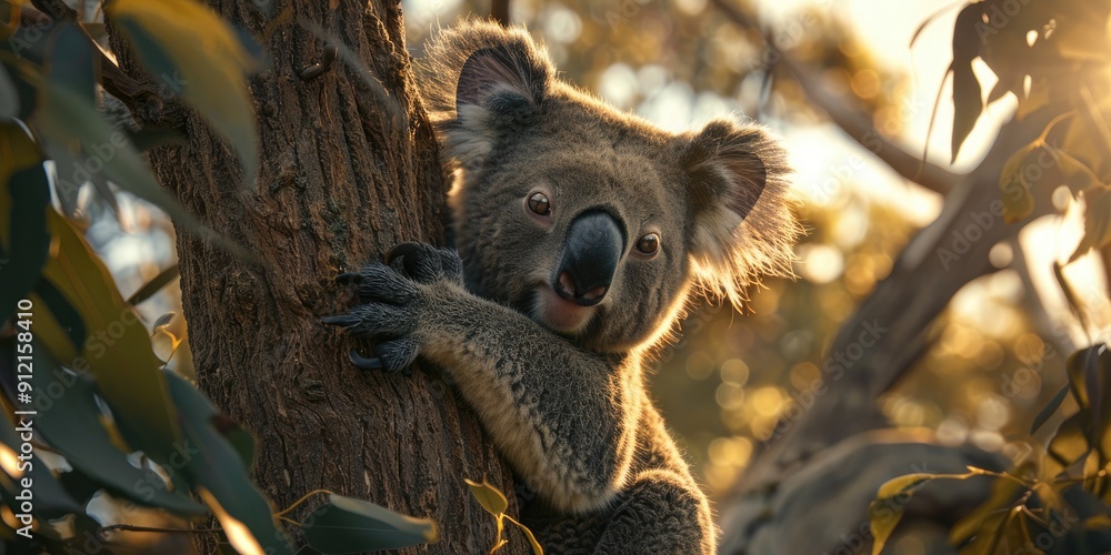 Poster Winking Koala perched in a tree