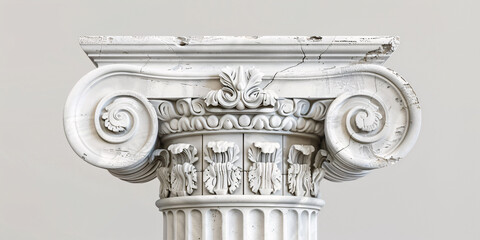 Greek column on white background