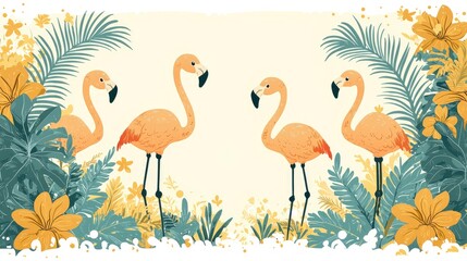 Tropical Flamingo Illustration