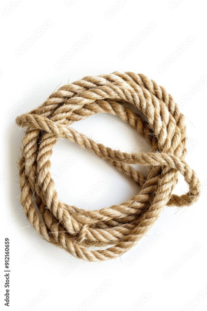 Aufkleber a detailed view of a rope on a white background, suitable for use in textiles, design or constructio