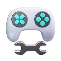 game controller 3d render icons