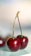 Cherry close-up macro. with natural light