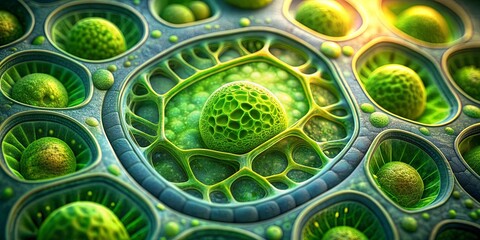 A macro shot of the organic structure of a plant cell, macro, structure, organic, plant, cell, biology, close-up, detail