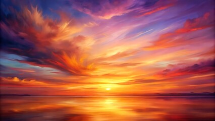 Obraz premium Abstract Sunset Hues: A Symphony of Color generative AI