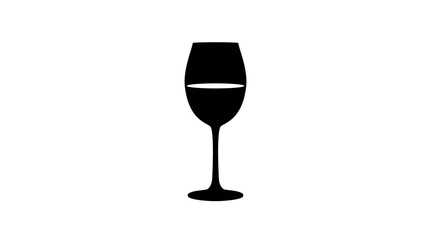 small wine glass, black isolated silhouette