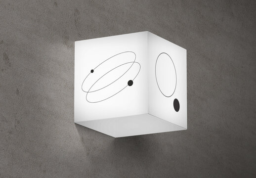 Cube Light Box Sign Mockup
